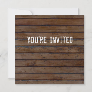 Brown Wood Style Invitation