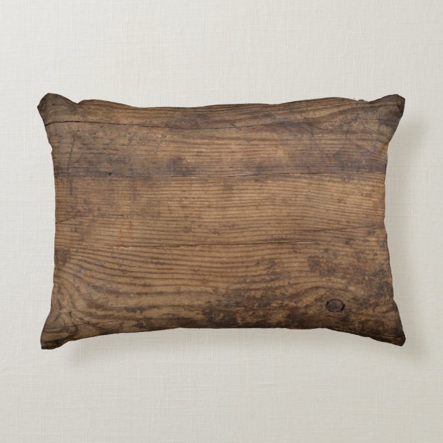 Brown Wood Texture Abstract Background Accent Pillow (Front)
