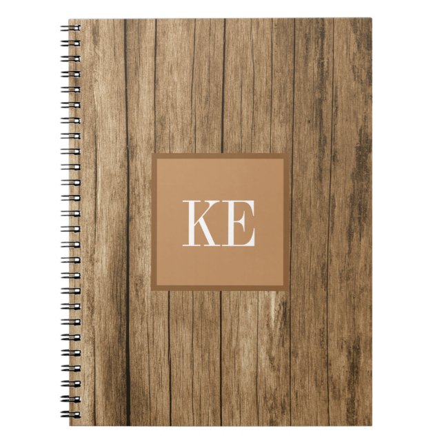Brown Wood Texture Photo Notebook (Front)