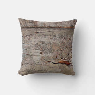 Brown wood throw pillow