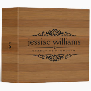 Brown Wood With Black Decorative Element Binder