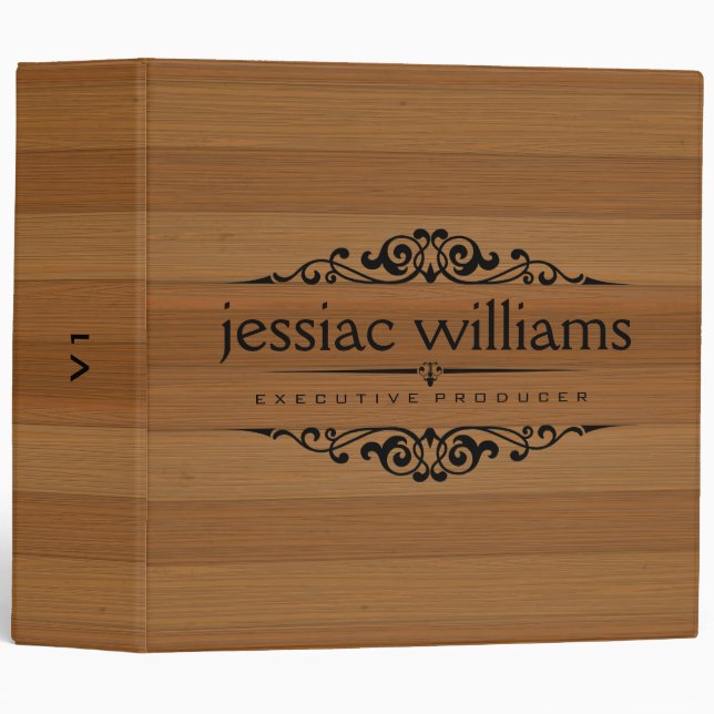 Brown Wood With Black Decorative Element Binder (Front/Spine)