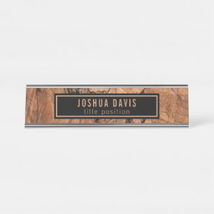 Brown Wood With Desk Name Plate