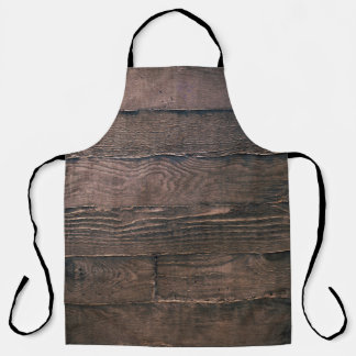 Brown wooden boards apron