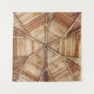 Brown wooden ceiling surface tapestry