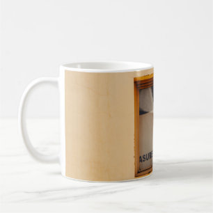 BROWN WOODEN FRAMED GLASS WINDOW COFFEE MUG