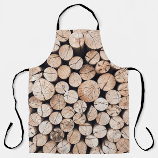 Brown wooden log lot apron
