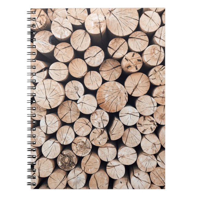 Brown wooden log lot notebook (Front)