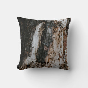 Brown wooden log throw pillow