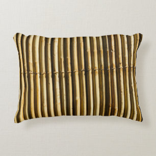 Brown wooden panel accent pillow
