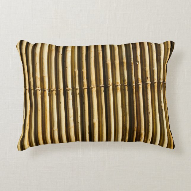 Brown wooden panel accent pillow (Front)