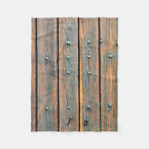 Brown wooden panel fleece blanket