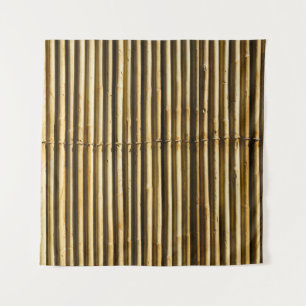Brown wooden panel tapestry