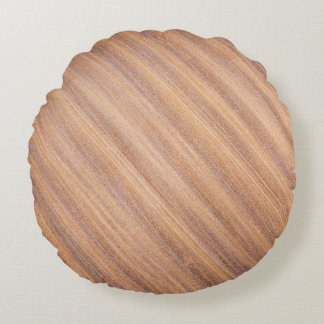 Brown wooden surface round pillow
