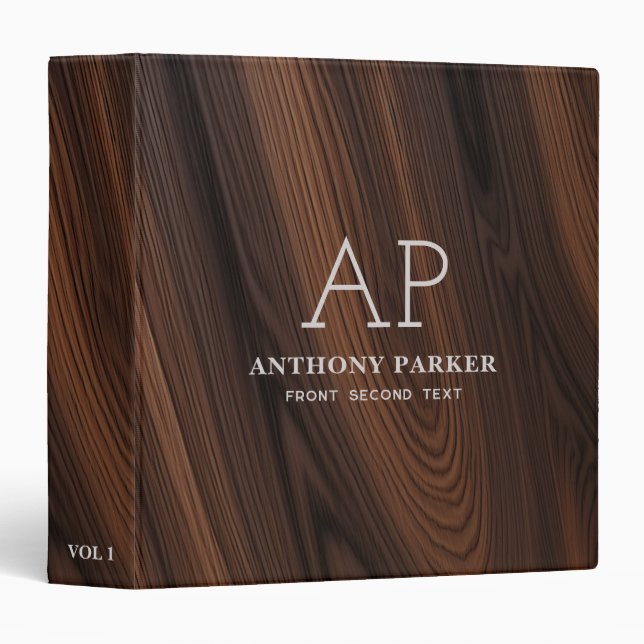 Brown Wooden Texture  Binder (Front/Spine)