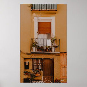 BROWN WOODEN WINDOW FRAME WITH GREEN PLANTS POSTER