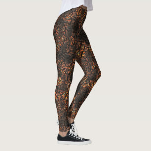 Brown wrinkled texture with burnt spots and cracks leggings