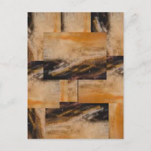 Brown Yellow Abstract Design Postcard