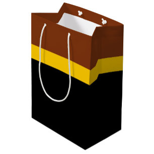 Brown Yellow Black Color Block Style Design  Medium Gift Bag