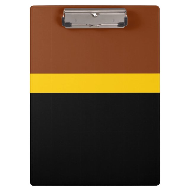 Brown Yellow Black Colour Block Style Design  Clipboard (Front)