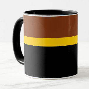 Brown Yellow Black Colour Block Style Design  Mug