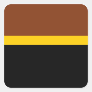 Brown Yellow Black Colour Block Style Design Square Sticker