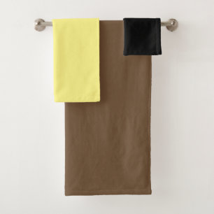 Brown Yellow Black Pattern Bath Towel Set
