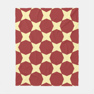 Brown Yellow Circle Hexagon Art-Deco Retro Pattern Fleece Blanket