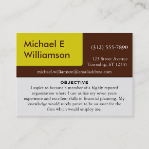 Brown Yellow Corner RESUME Business Cards