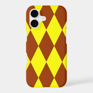 Brown Yellow Harlequin Checkered Design