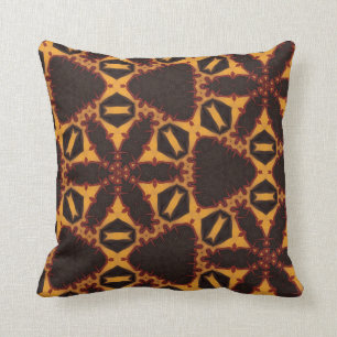 Brown Yellow Ochre Burgundy Throw Pillow
