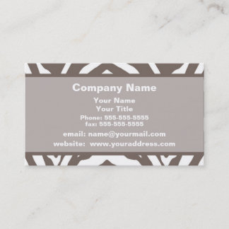 Brown Zebra Appointment Reminder Business Card