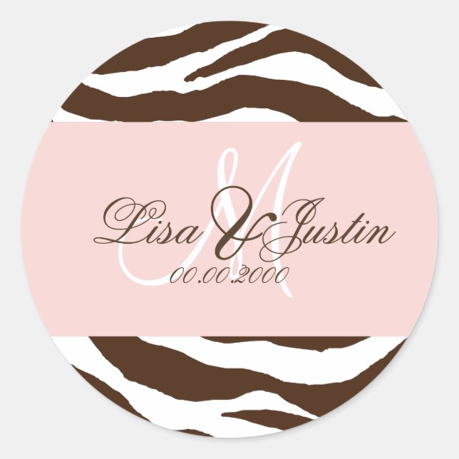 Brown zebra/monogram stickers (Front)