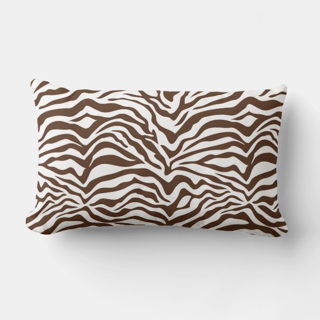 Brown Zebra Print Lumbar Pillow (Front)