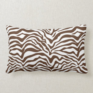 Brown Zebra Print Lumbar Pillow