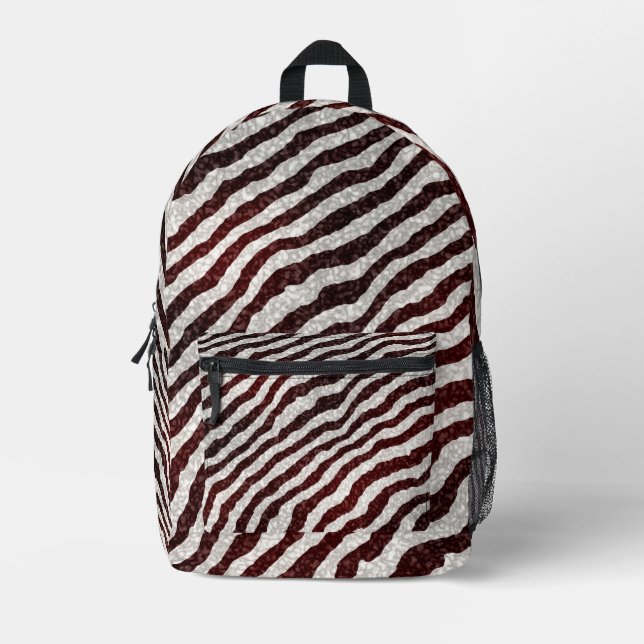 Brown Zebra Printed Backpack (Front)