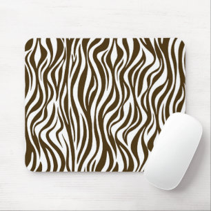 Brown Zebra Skin Print Mouse Pad