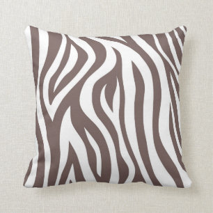 Brown zebra throw pillow