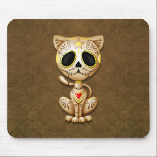 Brown Zombie Sugar Kitten Cat Mouse Pad