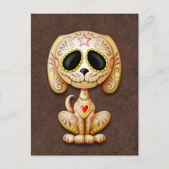 Brown Zombie Sugar Puppy Postcard (Front)