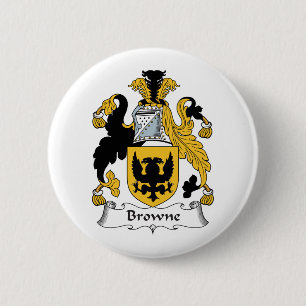 Browne Family Crest 2 Inch Round Button