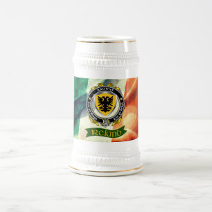 Browne Personalized Irish Badge w/Irish Flag Beer Stein