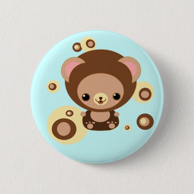 brownie bear 2 inch round button (Front)