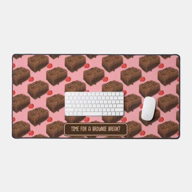 Brownie Break? Funny Coffee Break Treat - Custom Desk Mat (Keyboard & Mouse)