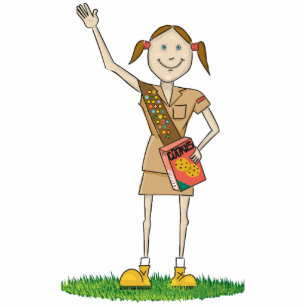 Brownie Girl Scouting   Brunette Photo Sculpture Ornament