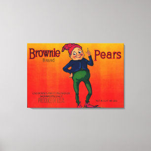 Brownie Pear Crate Label Canvas Print