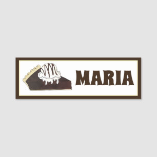 Brownie Pie a la Mode Ice Cream Sundae Dessert Name Tag