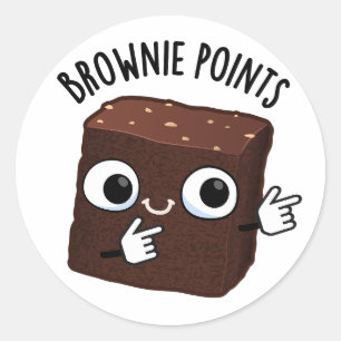 Brownie Points Funny Snack Pun Classic Round Sticker