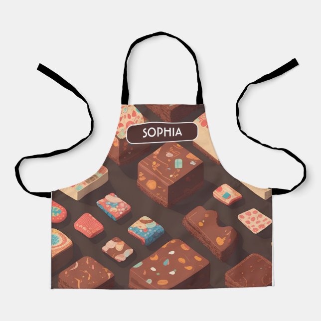 Brownie Retro Colourful Personalized Pattern Apron (Front)