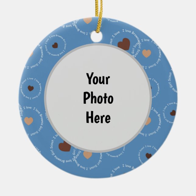 Brownie Scout Ceramic Christmas Ornament (Front)